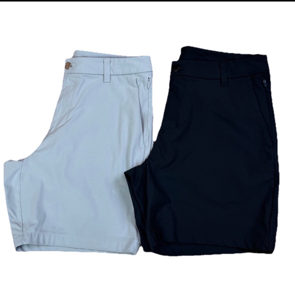 Lot Of 2 Lululemon Commission Shorts 7" Men's  31 Black & Light Grey READ FLAWS